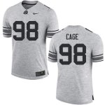 Men's Ohio State Buckeyes #98 Jerron Cage Gray Nike NCAA College Football Jersey Ventilation DOE1444IA